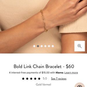 Mejuri 6.5 inch gold vermeil chain link bracelet